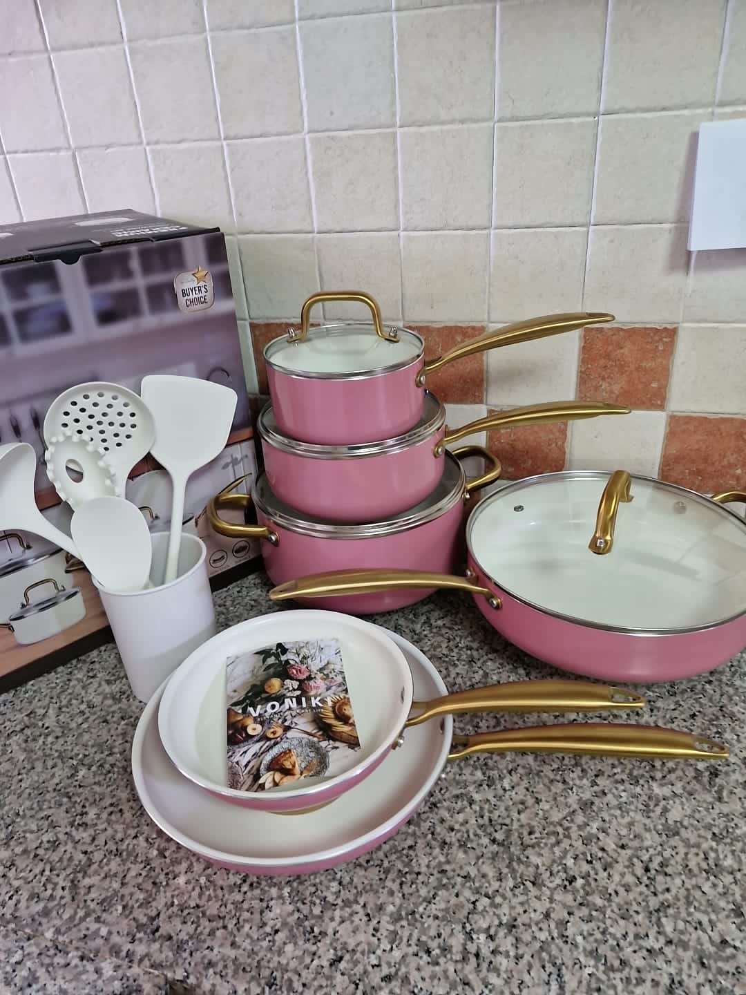 15pcs Premium Ceramic Cookware set