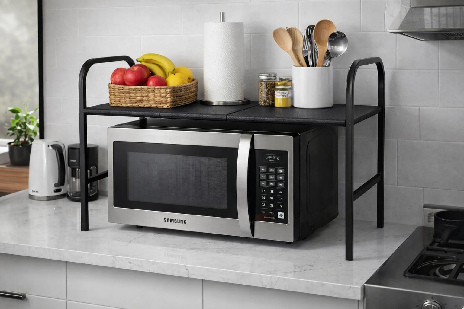 Extendable Minimalist Microwave Stand