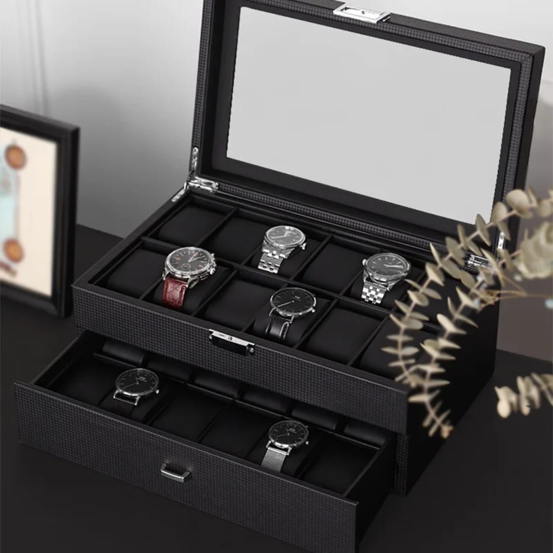 24 slots leather watch organizer