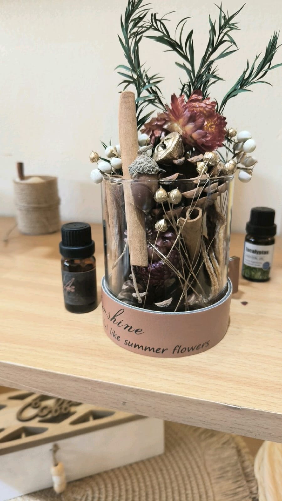 Dried Flower Aromatherapy Diffuser With Essential Oil/ potpourri