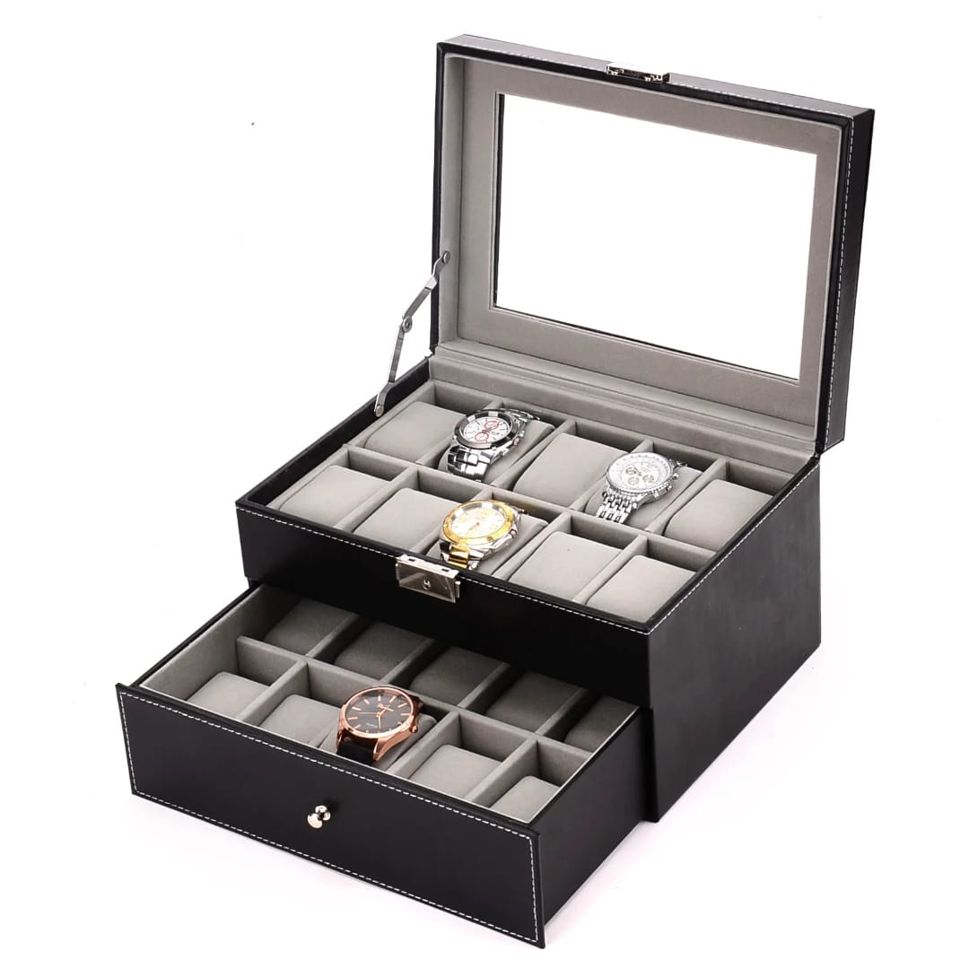 24 slots leather watch organizer