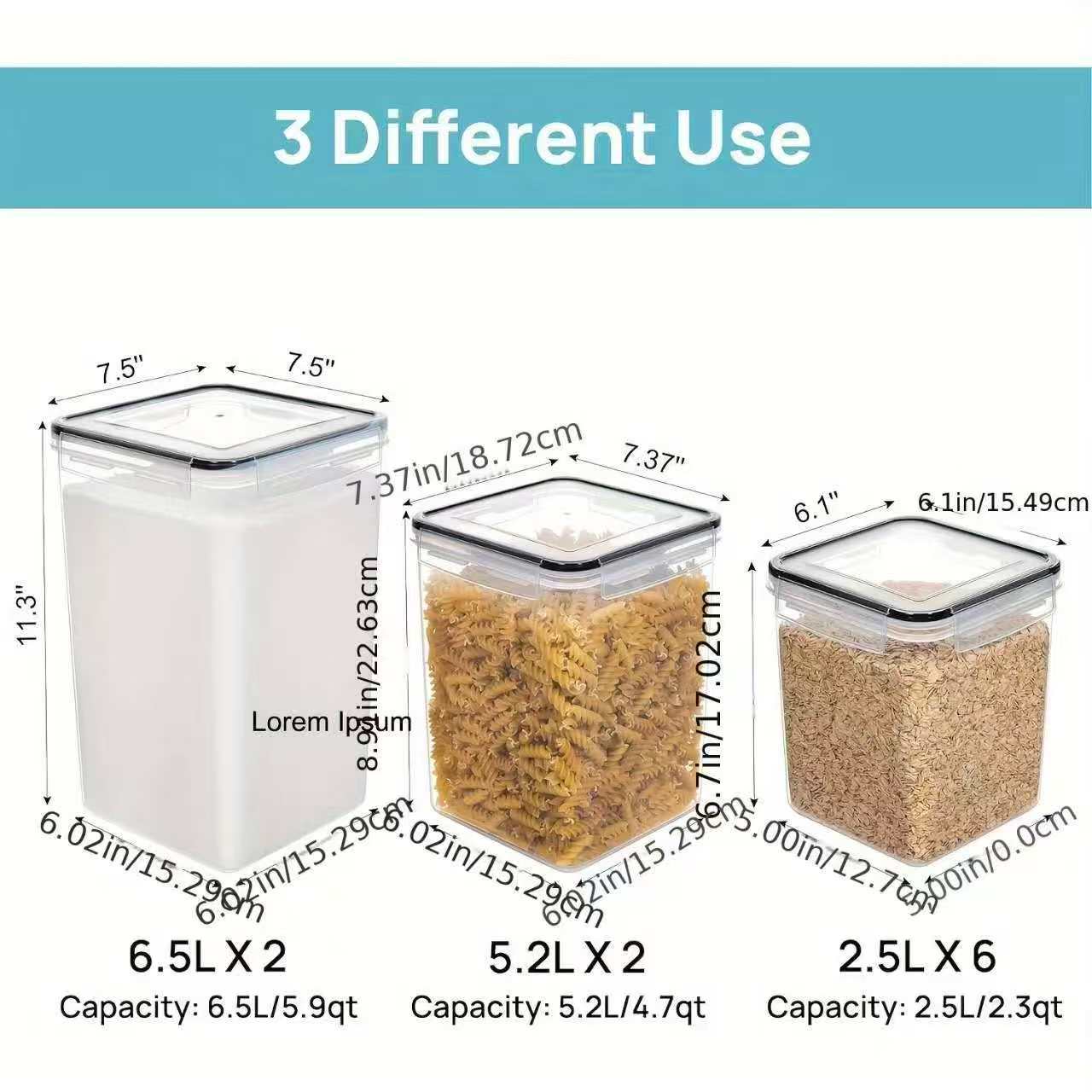 10pcs Food / Cereals Storage Containers