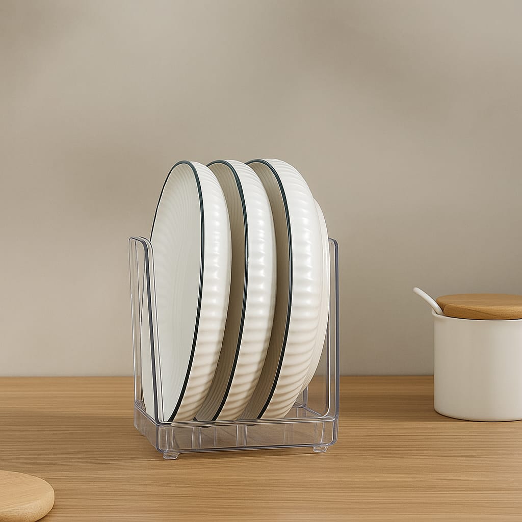 Dinner plate lid storage rack