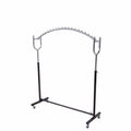 Premium arched clothing rack with 360° wheels for easy movement.