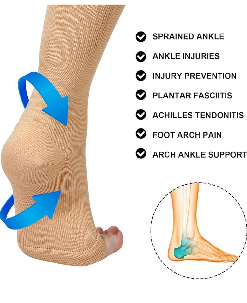 Open toe Full lenghth Compression Calf socks