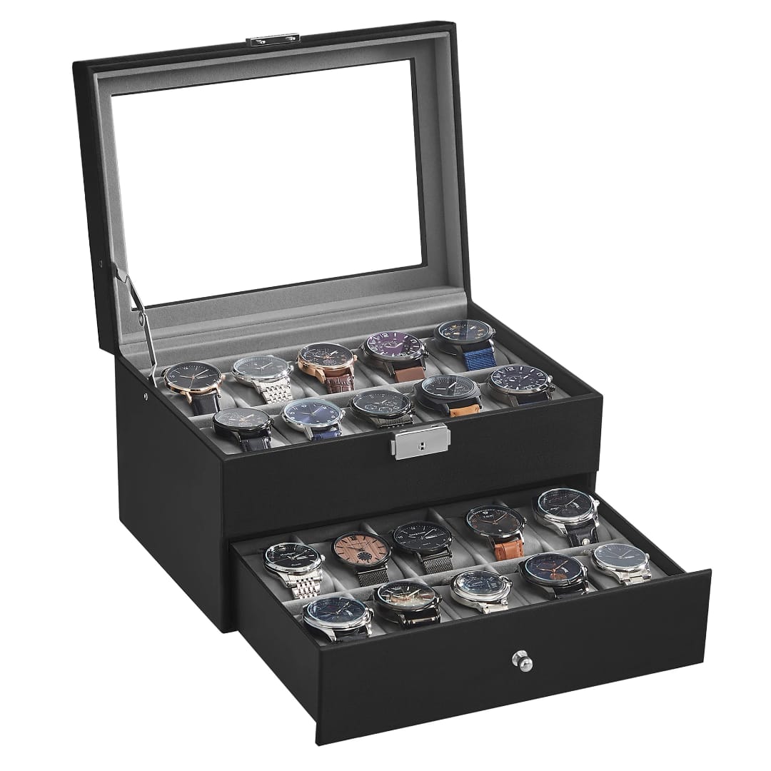 24 slots leather watch organizer